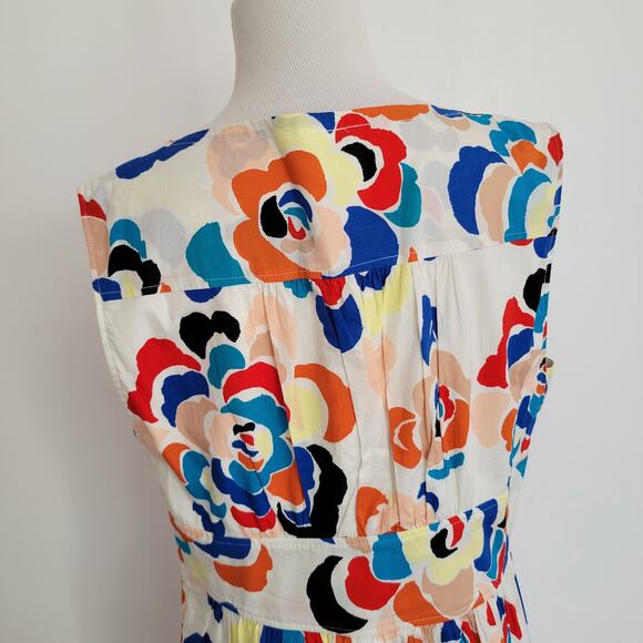 Plenty by Tracy Reese Tabitha Floral Dress Fit Flare Cotton Bold Women 14 - Picture 7 of 13